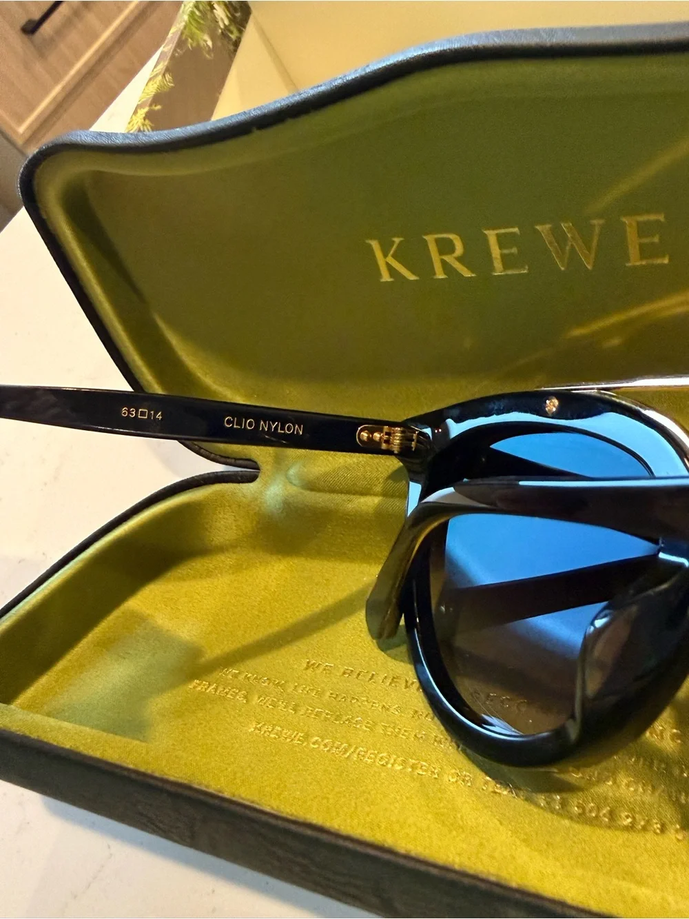 KREWE Clio Nylon Black + Shadow 24K Oversized Aviator Sunglasses NWT - Picture 7 of 7